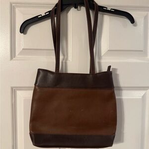 Vintage villager Two-Tone Brown Leather Shoulder Bag